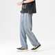 顶峰保罗（Dingfengbaoluo）美式牛仔裤男生秋季直筒裤子宽松休闲阔腿长裤DFK24复古蓝M