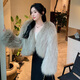 Primary diameter encrypted raccoon fur double-sided braided fur coat for women, short, small, young, Internet celebrity 2025 winter new style, elephant gray, one size fits all Primary diameter encrypted raccoon fur double-sided braided fur coat for women, short, small, young, Internet celebrity 2025 winter new style, elephant gray, one size fits all
