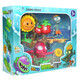 Pflanze gegen Zombie Spielzeugset können Eisene Eisen Barrel Riese Roadblock Zombie Doll Kinderspielzeug Geschenkbox Set 686-66 Muschel Zombie + Reed YS + Boomerang Shooter + Sun starten