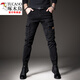 Woodpecker (TUCANO) 2024 Spring and Autumn New Work Pants Men's Trendy Brand Multi-Pocket Thickened Retro Casual Men's Pants Slim-fit Legging Pants 691 Black 28