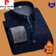 
Pierre cardin pure cotton comfortable long-sleeved shirt for men in autumn and winter new style plus velvet warm business casual dad outfit versatile shirt 9902 plus velvet L90-120Jin [Jin equals 0.5 kg]
