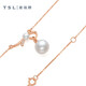 Xie Ruilin (TSL) 18K gold diamond pearl necklace romantic gift knot series geometric knot clavicle chain 64210 5 diamonds in total, about 1 minute