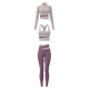 Bangboshi yoga wear women's sports suit three-piece fitness suit yoga pants running Pilates training with chest pad quick-drying milk purple three-piece set L size