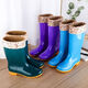 Qisiman Nouveau tube moyen Plus Velvet Boots de pluie Bottes de pluie Chaussures imperméables Chaussures en caoutchouc Overshoes Bottes d'eau Fomes Fashion Adulte Adulte Anti-Slip Bottes de pluie du tube Sky Bleu Mid-tube [Velvet gratuit] 37