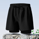 Xinnan swimming trunks men's loose quick-drying large size anti-embarrassment boxer beach shorts professional hot spring swimming equipment black men's swimming trunks [100-140Jin [Jin equals 0.5 kg]]