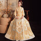 ZEIMSSMM Xiuhe Wedding Bridal 2024 New Wedding Dress Ancient Wedding Dress Cheongsam Photo Studio Same Style Chinese Wedding Dress 147 Gold No Diamond Style L