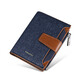 
WILLIAMPOLO Paul anti-theft wallet men's short canvas card bag driver's license multi-function love Father's Day gift for dad blue-14 card position [removable card clip]