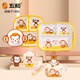 Wuhe (WUHE) Cute Monkey Children's Tableware Baby Anti-scalding and Anti-falling Plate Household Baby Supplementary Food Bowl Children's Water Cup Baby's Dining Plate Cute Monkey Round Bowl