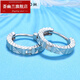 Huiyoulan PT950 platinum earrings for women, platinum earrings, PT999 platinum earrings, circle earrings, ear studs, Chinese Valentine's Day gift, Christmas gift, PT950 platinum earrings pair, about 2.6g + certificate