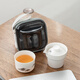 Gold inlaid jade travel tea set, portable single person kung fu set, outdoor simple tea making cup, companion