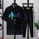 
GEGUSEN (GEGUSEN) teenager short-sleeved T-shirt boy 12-15 years old junior and senior high school students pure cotton clothes big children handsome sports suit trend TZ683 light coffee (short sleeves + long trousers) L (98-110Jin [Jin equals about 0.5 kg])