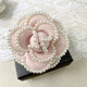 Lu Niang French retro dual-purpose niche imitation pearl camellia corsage fabric brooch coffee 7CM