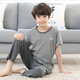 Emberlove Kinderpyjamas Jungen Sommer neue pure Baumwollkinderkinder-Kurzarm-Langhosen Jungen Jungen runden Hals Home Kleidung N9903 [kurz und lang] 150 s Größe 65-80jin [Jin gleich 0,5 kg]