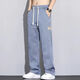 Lanfulun Ice Seidenjeans Herren Sommer dünne Ice Seidenjeans Herren Sommer Dünne Zugjeans Männer losen 1049 graue dünne Zugs empfohlen 80-90jin [Jin entspricht 0,5 kg]
