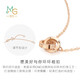 Chow Sang Sang 18K rose gold small round beads double ring color gold necklace women's model 91979N47 cm