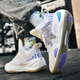 WLEB Phantom High-Top-Basketballschuhe Herren-Wear-resistenten Stoßdämpferung mit Schallgeschwindigkeit 10 Bewegung 880 Mandarin Duck Moon Farbe + Pink 45