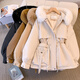 Yu Zhaolin Down Cotton Veste 2025 Nouvelle version coréenne de style coréen Version coréenne Mid-longueur Veste en coton hiver plus veste en coton Velvet Grande veste en laine de laine à l'abri du blanc suggère 105jin [Jin est égal à 0,5 kg] ou moins