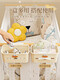 Crib storage hanging basket bedside bedside baby changing table side diaper storage bag hanging bag cream color 2 pieces - three-in-one hanging basket paper towel/wet wipes/storage