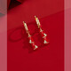 Boucles d'oreilles en bambou rouge du Nouvel An rouge Yonghongwang