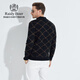 Raidy Boer/Ridy Boer [lana anti-colinada] Autumn Men's Jacquard Knitt Cardigan Sweater 5460-79 Black Flower 185/54/xxl