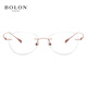 Tyrannosaurus (Bolon) Myopia Brille Titanrahmen optische Rahmen für Frauen, elegante und exquisite, Jungen Sven-Rahmen BT1590 Cat-Eye Roségold BT1592B30 Einzelrahmen (kein Objektiv erforderlich, um den Kundendienst Rabatt zu kontaktieren)