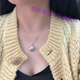 Jian Zi 18k thick gold version of mapei necklace natural starry sky blue mapei pendant 12-13mm original straight edge thick gold model