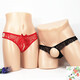Couples de sous-vêtements pour femmes entrejambe sans entrejambe Perspective séduisante Sexy grande taille Hollow Men's T-Trouders for Men Purple + Red One Size (taille 2 pieds-2,6 pieds)