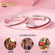 China Gold (CHINA GOLD) Yuelao Red Line Couple Ring Silver Pair of Rings for Men and Women Niche Valentine's Day Birthday Gift for Girlfriend and Wife Yuelao Red Line Couple Ring Heart-beating Gift Box