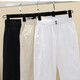 XUE FANQIAN 2025 Frühlings- und Sommer-neuer Stil Sesam Casual Damen Hosen Neun-Punkte Harun Loose und Slim Hosen 9202 White XL empfohlen 115-135jin [Jin entspricht 0,5 kg]