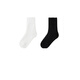 Annai children's clothing girls and boys mid-calf socks two pairs of 2025 winter new socks (off-white + black) 13 years and above