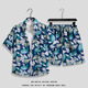 MOLOON swimsuit men's beach flower shirt suit loose large size Hawaii seaside vacation casual couple shirt suit 3682 suit XL (recommended weight 125-145Jin Jin equals 0.5 kg)