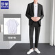 ROMON (ROMON) suit men's suit casual loose professional suit solid color jacket spring and summer groom wedding dress light mature style small suit [two pieces] apricot suit + trousers XL size