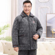 Pajamas pour hommes Xuanduoqi en hiver épaissis et velours corallien velours à trois couches en coton de l'âge moyen et âgés père d'automne et de vêtements de maison d'hiver C9902 # hommes gris noir [Velvet de lait] xl (120-140jin [Jin équivaut à 0,5 kg]) à trois couches épouses épaisseries