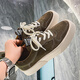 SANLITAI (Sanlitai) zapatos para hombres de gran tamaño para la primavera 46 zapatos de tablero de hombres 47 deportes de gran tamaño y zapatos casuales 48 zapatos de lona ensanchados zapatos para hombres 2988 café oscuro 45