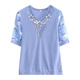 Yu Zhaolin (Yuzhaolin) mittlerer und älterer Frauenkleidung, sommerliche Kurzärärt-T-Shirt Ice Seide Top 2025 Neuer klassischer Stil FQLH698 Lederpulver + schwarze Slips) XL (90-105jin [Jin gleich 0,5 kg]))