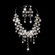 Rongxia Korean exquisite bridal jewelry necklace and earrings set party dress wedding dress diamond jewelry silver necklace + ear needles