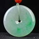 Guake 618 Carnival Jade Peace Buckle Pendant Men and Women Ice Bottom Yang Green Jade Pendant Jade Jade Pendant Model Three About 29*5mm H1396z