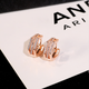 Idel earrings 2025 new trendy high-end temperament earrings female Internet celebrity earrings atmospheric earrings birthday gift three rows of diamonds pentagon E0011