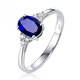 Haikai Ring Women's Royal Blue Sapphire Ring Luxury Jewelry Chinese Valentine's Day Gift for Wife and Girlfriend Sapphire Diamond Ring 1 Carat 8 Points Diamond