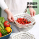 Maxcook vegetable washing basket, drain basket, sifting and washing fruit basket, plastic water filter and rice basket, gray and white 6-piece set MCPJ8329
