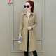 Pier Cardin 21 Spring and Summer Thin Windbreaker Windower Women's Mid-Longlewenbreaker Jacket Women's Mid-Longle's Mid-Longing Version New Style Spring and Automne Khaki L Suggestion-116Jin [Jin est égal à 0,5 kg]