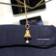 Shengli 18K gold bell tassel necklace for women sterling silver gold-plated lace single diamond clavicle chain jingle temperament gift trend A.H bell necklace