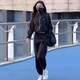 荧蒂（YINGDI）欧货休闲运动套装女2025年新款春秋时尚洋气跑步运动服两件套显瘦 黑色 XL