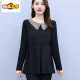 
First-diameter long-sleeved T-shirt Spring and Autumn Korean style loose age-reducing casual large-size women's belly-covering and slimming fashionable base shirt top Coffee color [Spring and Autumn style 9767] 5XL [160-175Jin [Jin equals 0.5 kg]]