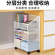 Yisijia Under Desk Storage Rack Bookside Desk File Storage Cabinet Desk Trolley Desk Bottom Desk Bookcase Removable Three-layer White Mobile Model Small Size