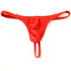 Men's super sexy small underwear with exposed buttocks, men's thong thin elastic tight low-waisted thin strap T-pants U convex bag sexy underwear alternative sexy SM rose red L