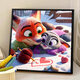 Crazy Zoo City Digital Oil Painting Cute Cartoon Crazy Zoo City Digital Oil Painting Diy Coloring Drawing SJ13553 30*30cm Tightened Thickened Solid Wood Inner Frame + Outer Frame