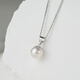 Tahiti akoya pearl pendant 18K gold round highlight seawater pearl necklace necklace akoya 8.5-9mm +925 silver chain