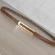 
Melece [Selected] New thin genuine leather women's belt simple and versatile elegant cowhide belt with dress for women 11155-Red brown 105cm