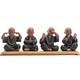 Jiuzao Chinese-style high-quality purple sand little novice tea pet ornaments Four Little Monks Zen desktop character decorations Can grow tea table ornaments Tea set accessories Tea play tea ceremony accessories Black pottery Four Little Monks set + base/ZSH